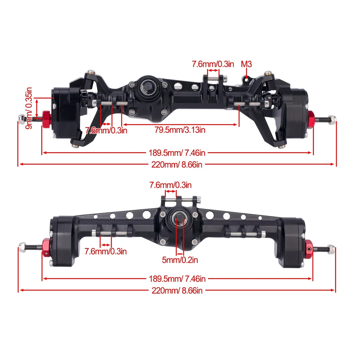 CNC Aluminum SCX10 III Front R - Rc Hobby Zone ulasan dan harga