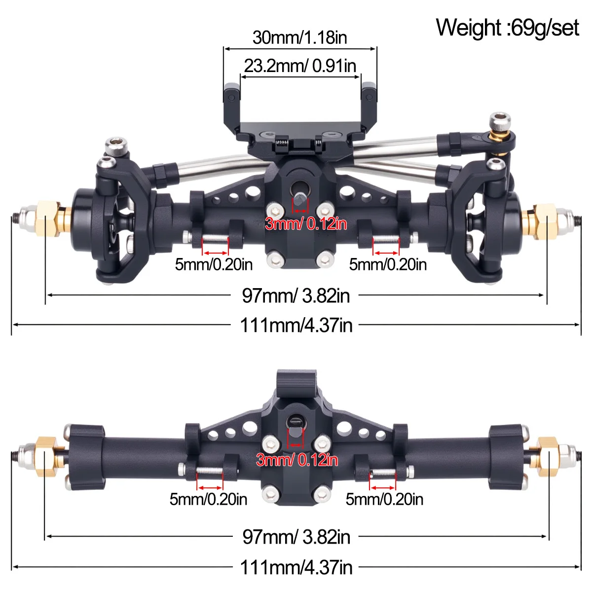 Plastic SCX24 Front Rear Axle  - Rc Hobby Zone ulasan dan harga